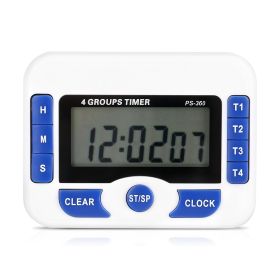 Digital 4‚ÄëChannel Independent Group Timer Countdown Magnetic Kitchen Cooking Clock