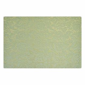 4 Pcs Rose Jacquard Placemats for Dining Table PVC Table Mats Hotel Restaurant Tabletop Mats 17.7x11.8 inch, Green