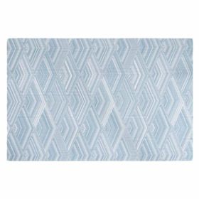 4 Pcs Woven Table Mats PVC Heat Insulation Stain Resistant Non Slip Dining Table Decoration 17.7x11.8 inch, Blue