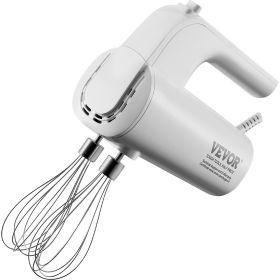 VEVOR Digital Electric Hand Mixer, 5-Speed, 200W Portable Electric Handheld Mixer, with Turbo Boost Beaters Dough Hooks Whisks Storage Bag