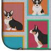 Lots of Tricolor Cardigan Corgi Dish Drying Mat Absorbent Dish Drying Mat Pad for Kitchen Counter Dish Drainer Mat for Countertop, 14 x 21"