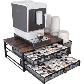 Coffee Bag Drawer Style Countertop Organizer Not Shipped on Weekends (Color: Black)