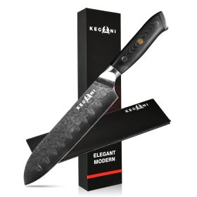 Kegani Chef Knife, 8 Inch Damascus Chef's Knife-Japanese VG10 Super Steel Hammered - G10 Handle Kitchen Knife - Classic Series (Option: Santoku Knife)