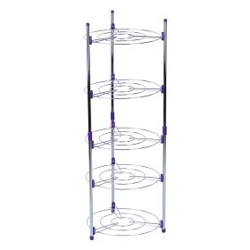 5 Tiers Home Kitchen Pans Pots Storage Rack Durable Metal Wire Shelving Organizer (Option: as picture)