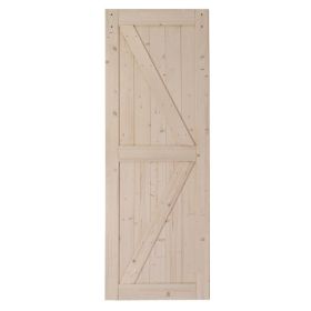 Wooden Color Spruce Wood Without Sliding Rail K-shaped Sliding Barn Door (Option: Wood)