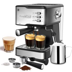 Geek Chef Espresso Machine, Espresso & Cappuccino Latte Maker 20 Bar Coffee Machine Compatible with ESE POD Capsules Filter&Milk Frother Steam Wand (Option: Default)