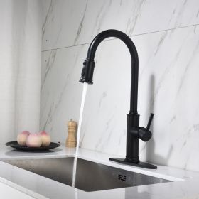 Single-handle Pull-down Kitchen Faucet with Dual-function Sprinklers (Color: Black)