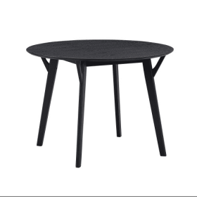 42.01 Inch Saving Place Table, Wooden Dining Table For 4 Persons, Modern Design Round Kitchen Table For Living Room,Apartment,Restaurant,Black (Color: Black)