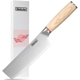 Qulajoy Vegetable Cleaver - Japanese Cleaver Chopping Knife High Carbon Stainless Steel Knives with Wooden Handle (Option: Vegetable Knife)