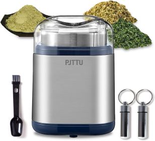 Electric Grinder for Herb, Spices, Pollen and Coffee Fast Grinding for Flower Buds, Dry Spices, and Herbs Compact Size Silver (Option: A)